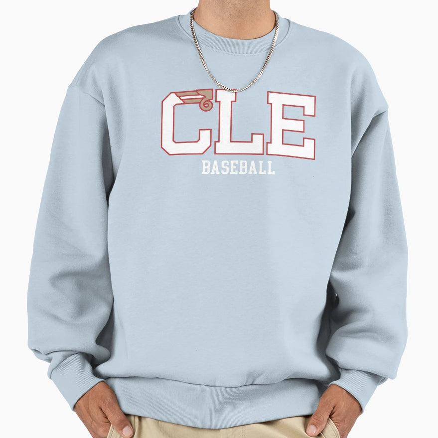 Cle Baseball Sweatshirt - Novelty Apparel for Adults - T-Shirt, Sweatshirt, Hoodie