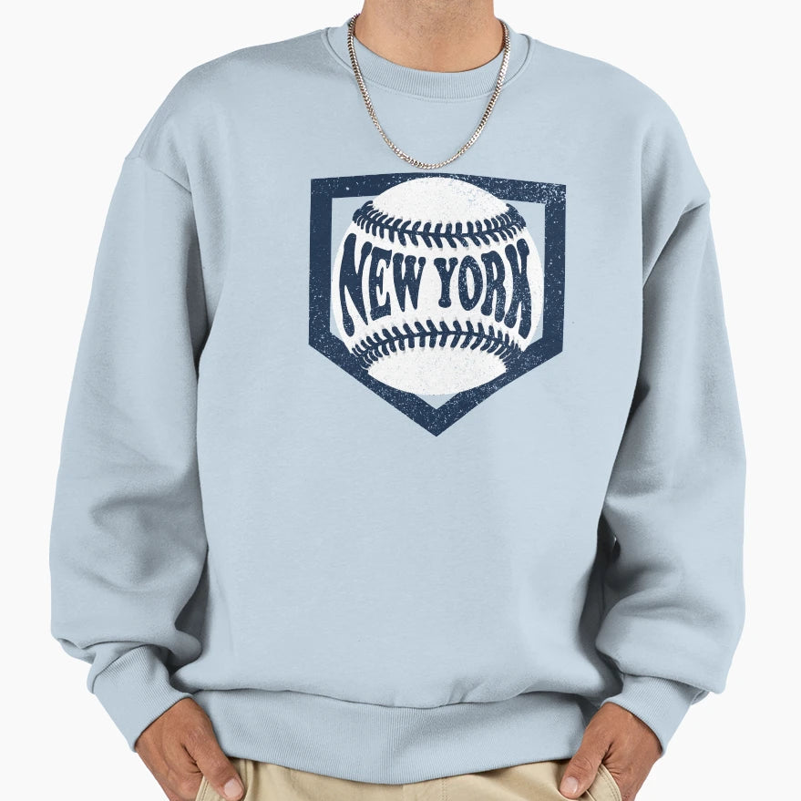 New York Baseball And Diamond Sweatshirt - Aesthetic Graphic Men Women - T-Shirt, Sweatshirt, Hoodie