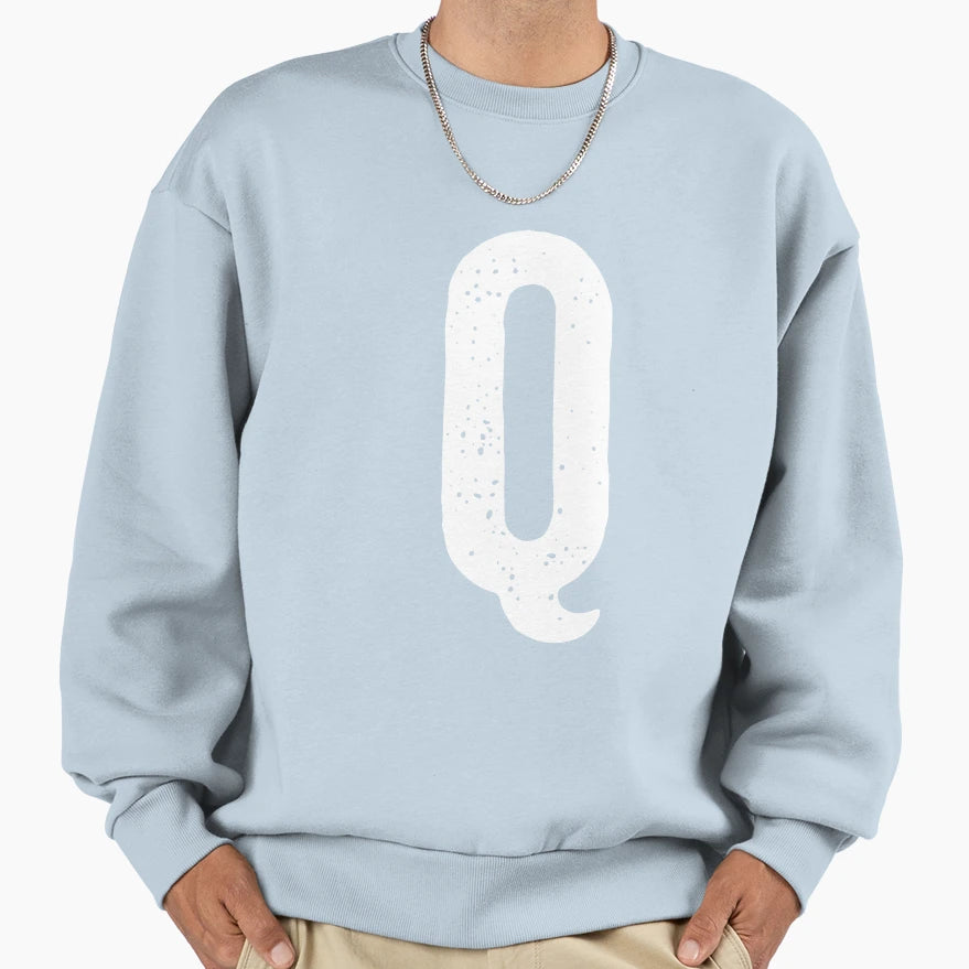 Big Letter Q Sweatshirt - Aesthetic Graphic Men Women - T-Shirt, Sweatshirt, Hoodie