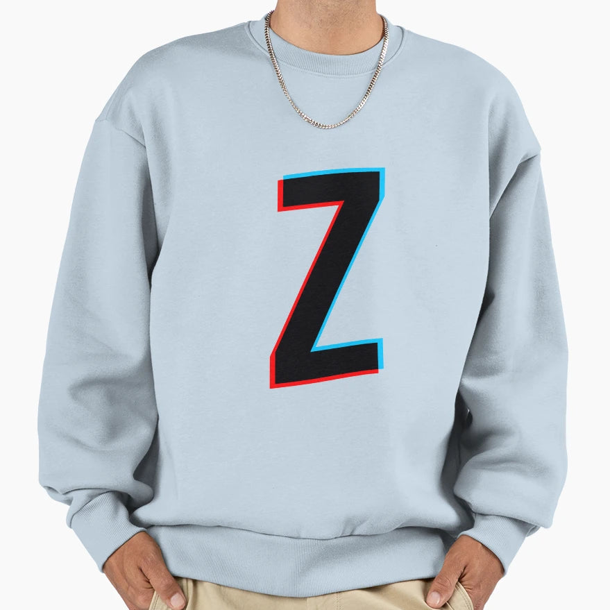 Black Letter Z Red And Blue Lines Sweatshirt - Custom Art Print Men Women - T-Shirt, Sweatshirt, Hoodie