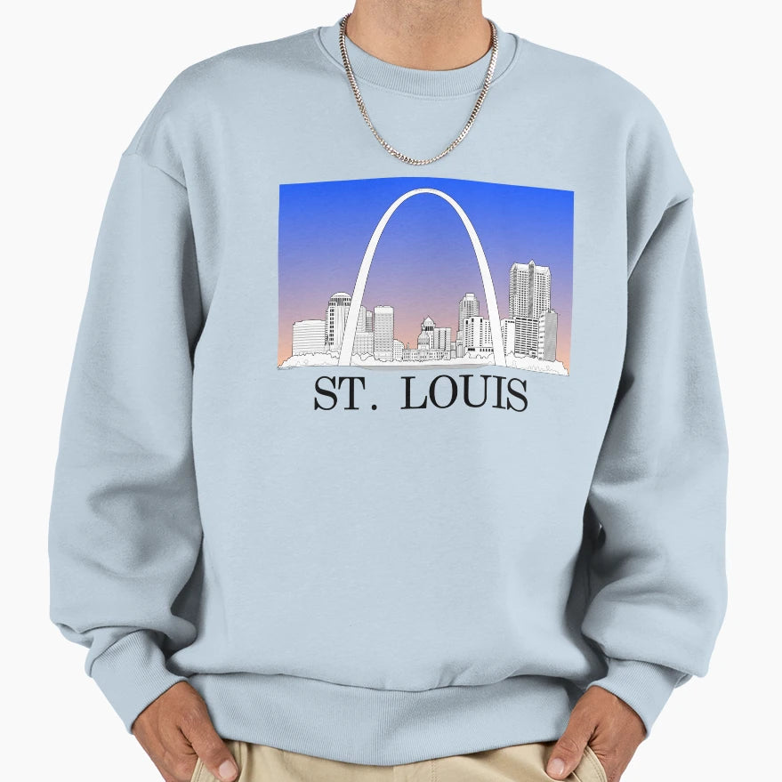 Downtown St Louis City River Front Sweatshirt - Minimalist Print Unisex - T-Shirt, Sweatshirt, Hoodie