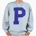 Alphabet Blue P Sports Letter P Sweatshirt - Trendy Graphic Men Women - T-Shirt, Sweatshirt, Hoodie