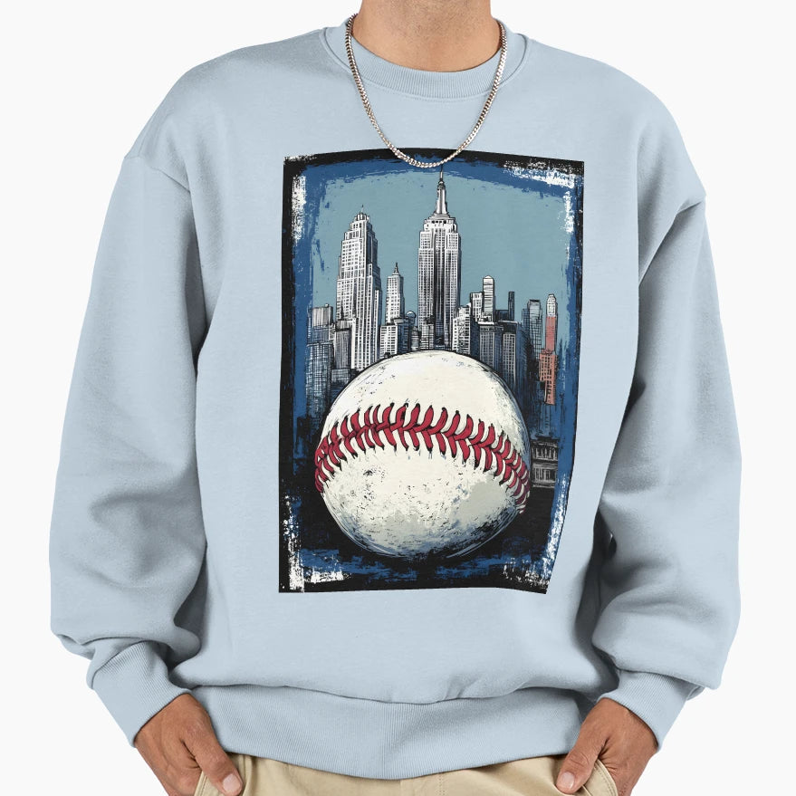 Dynamic Baseball Art City Skyline Sweatshirt - Novelty Apparel Men Women - T-Shirt, Sweatshirt, Hoodie