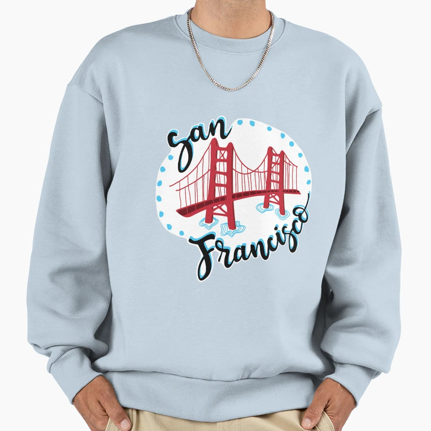 San Francisco Golden Gate Bridge Sweatshirt - Trendy Graphic Men Women - T-Shirt, Sweatshirt, Hoodie