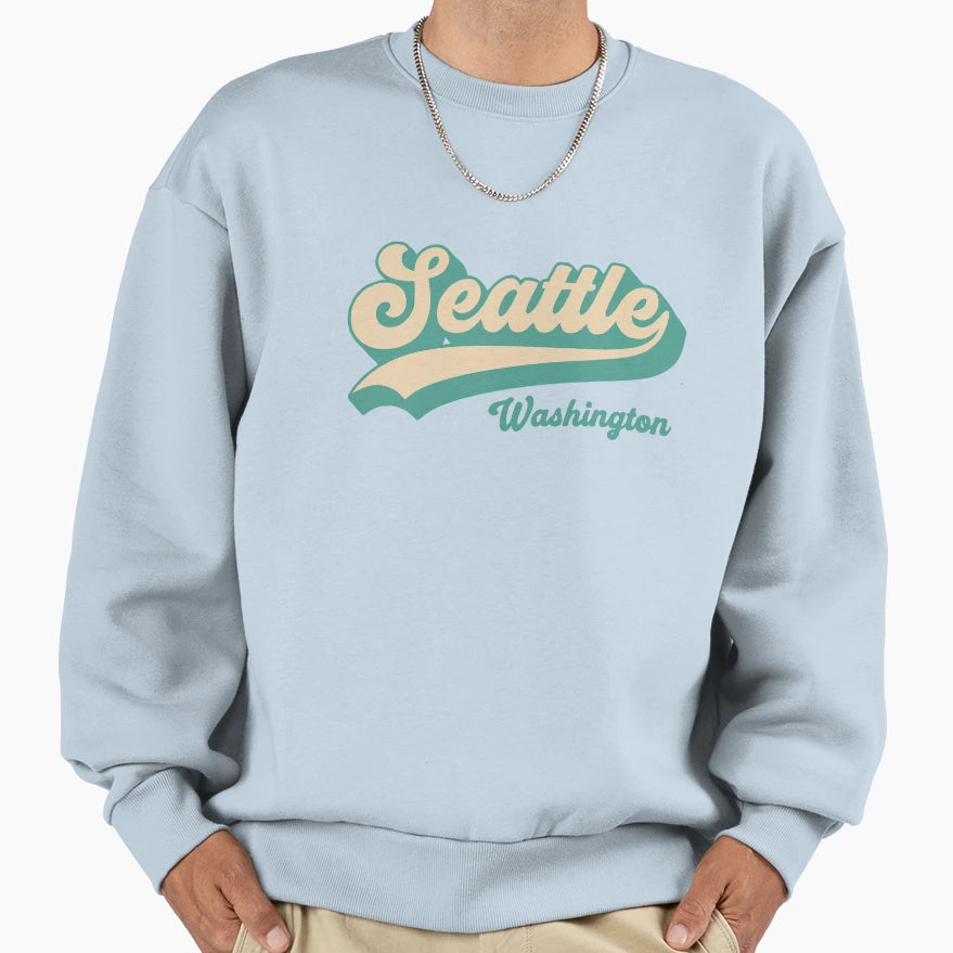 Seattle Washington Script City Sweatshirt - Casual Everyday Wear Unisex - T-Shirt, Sweatshirt, Hoodie