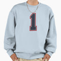1 Navy Grey Red Sports Number One Sweatshirt - Minimalist Print for Adults - T-Shirt, Sweatshirt, Hoodie