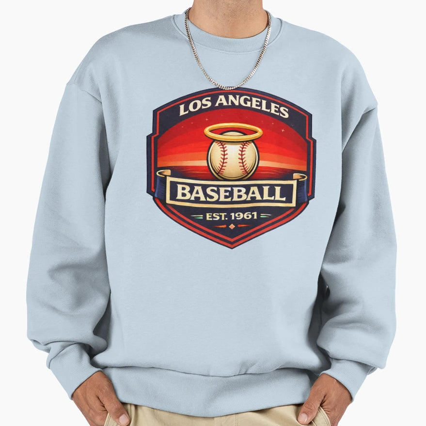Los Angeles Baseball Badge 1961 Sweatshirt - Custom Art Print Men Women - T-Shirt, Sweatshirt, Hoodie