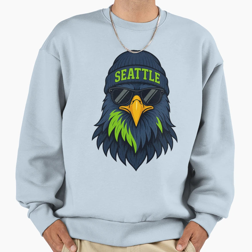 Seattle Seahawk Fan Art Sweatshirt - Aesthetic Graphic Unisex - T-Shirt, Sweatshirt, Hoodie