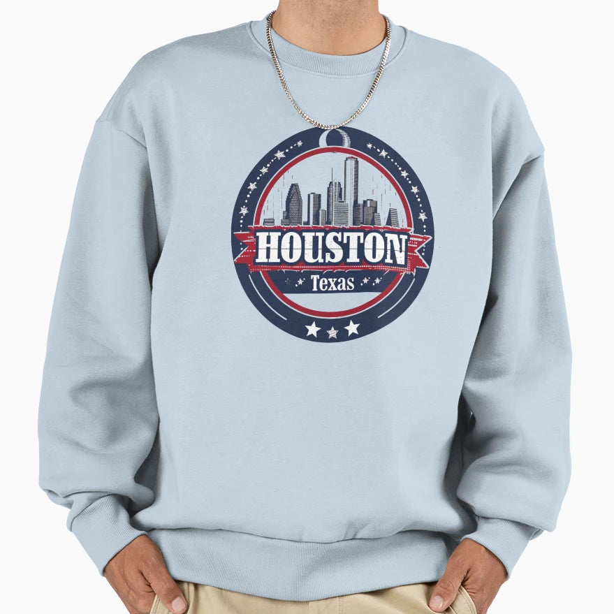Houston Texas Sweatshirt - Custom Art Print for Adults - T-Shirt, Sweatshirt, Hoodie