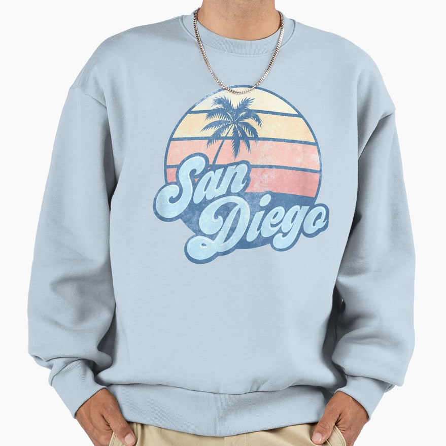 San Diego California Ca 70S Surfer T-Shirt - Trendy Graphic Unisex - T-Shirt, Sweatshirt, Hoodie