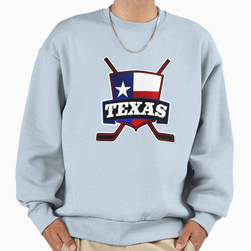 Texas Hockey Flag Logo Sweatshirt - Trendy Graphic Unisex - T-Shirt, Sweatshirt, Hoodie