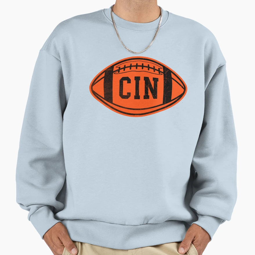 Cincinnati Throwback Football Sweatshirt - Streetwear Style Men Women - T-Shirt, Sweatshirt, Hoodie