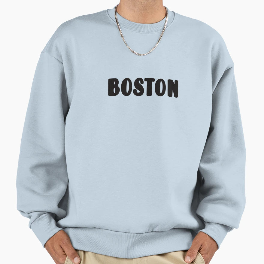 Boston Sweatshirt - Minimalist Print Men Women - T-Shirt, Sweatshirt, Hoodie