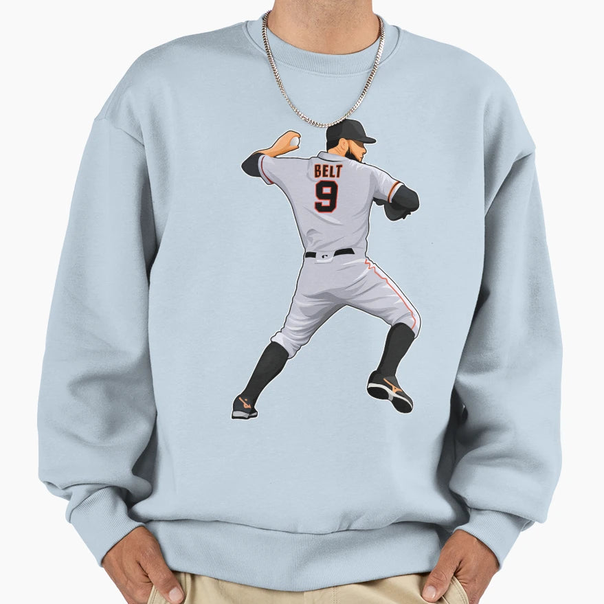Brandon Belt 9 Make Throw Sweatshirt - Casual Everyday Wear Men Women - T-Shirt, Sweatshirt, Hoodie
