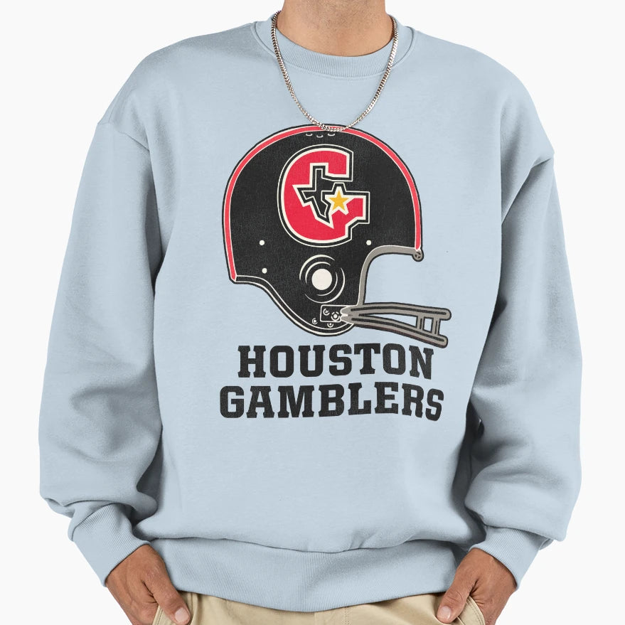 Houston Gamblers Football Team Sweatshirt - Fun Novelty Design for Adults - T-Shirt, Sweatshirt, Hoodie