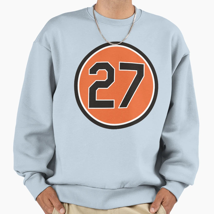 Delmon Young 27 Jersey Number Sweatshirt - Custom Art Print Men Women - T-Shirt, Sweatshirt, Hoodie