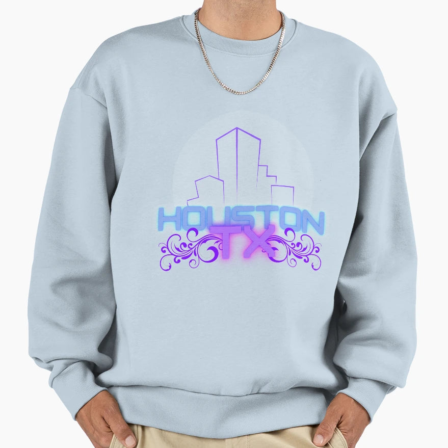 Houston Tx Sweatshirt - Aesthetic Graphic for Adults - T-Shirt, Sweatshirt, Hoodie