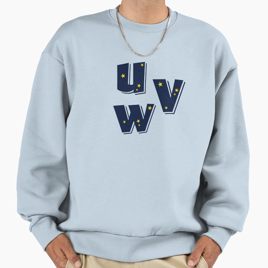 Alphabet Pack Letter U Letter V Sweatshirt - Minimalist Print Unisex - T-Shirt, Sweatshirt, Hoodie