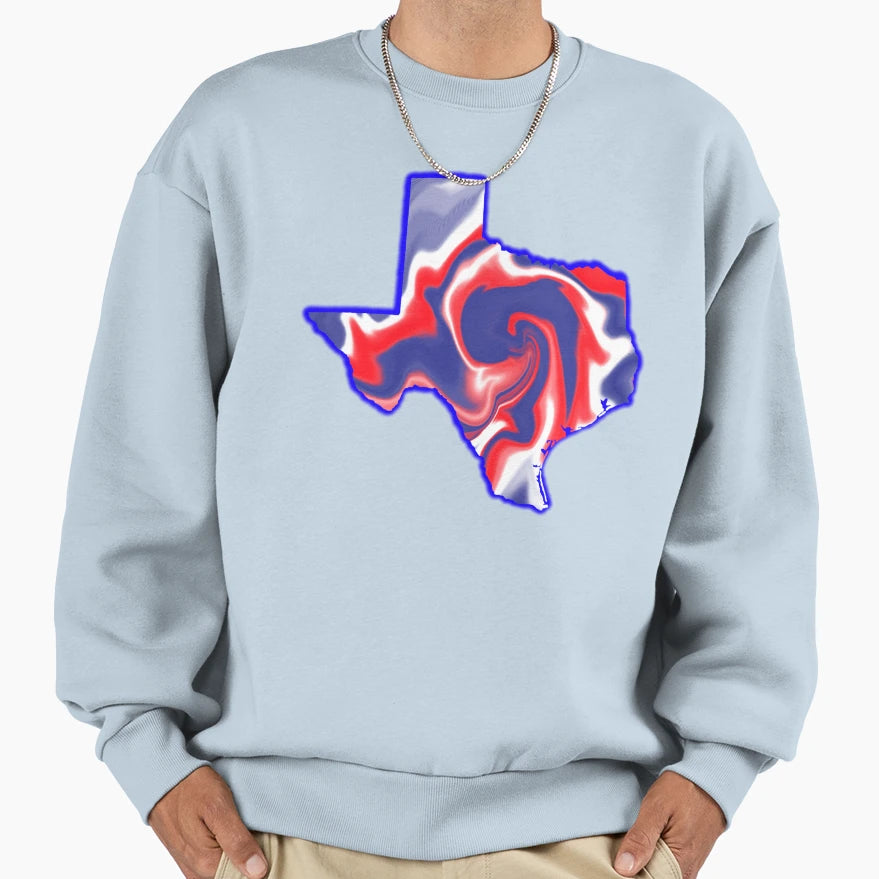 Red White And Blue Texas Sweatshirt - Streetwear Style Unisex - T-Shirt, Sweatshirt, Hoodie