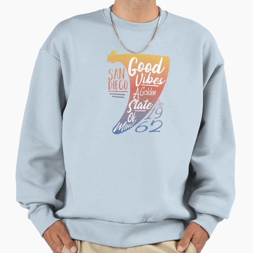 Surfboard Sailboat Text Life Sweatshirt - Graphic Print Men Women - T-Shirt, Sweatshirt, Hoodie