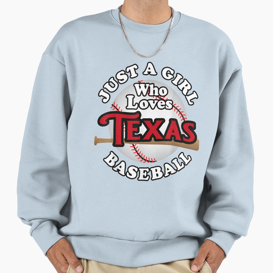 Texas Ball Just Who Loves Sweatshirt - Casual Everyday Wear for Adults - T-Shirt, Sweatshirt, Hoodie