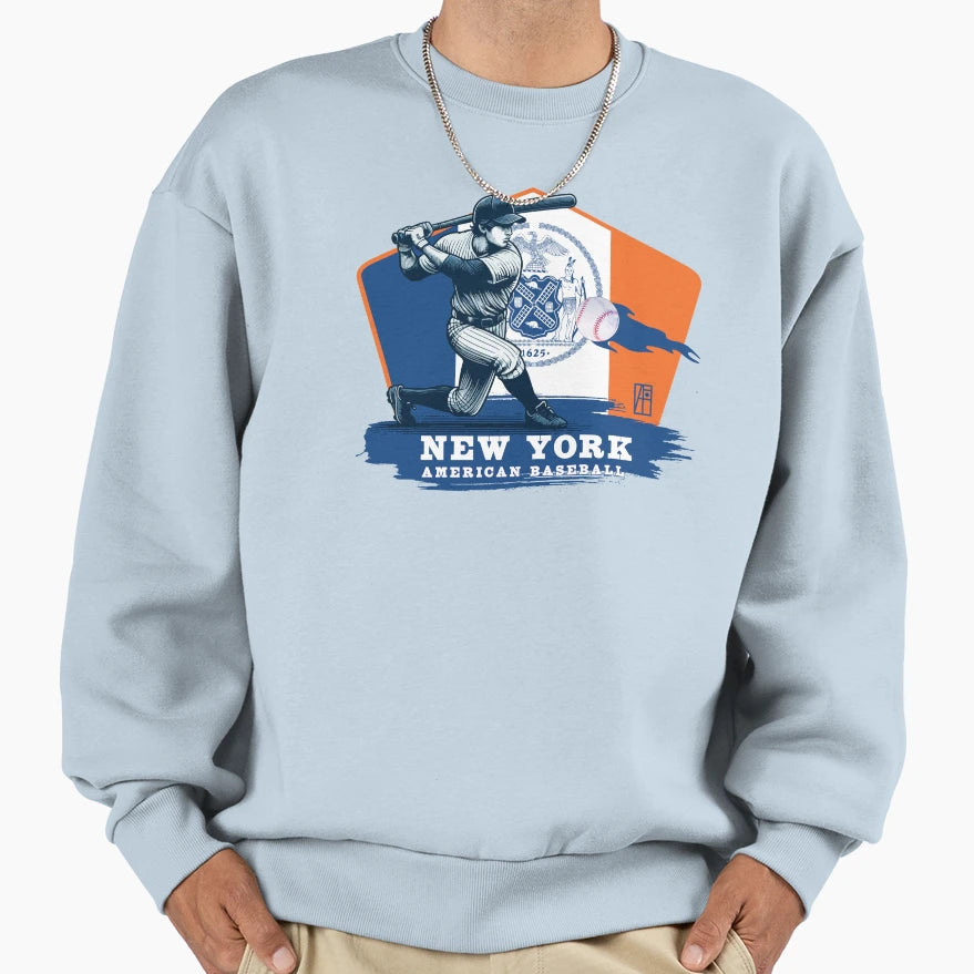 Usa American Baseball New York Sweatshirt - Novelty Apparel for Adults - T-Shirt, Sweatshirt, Hoodie