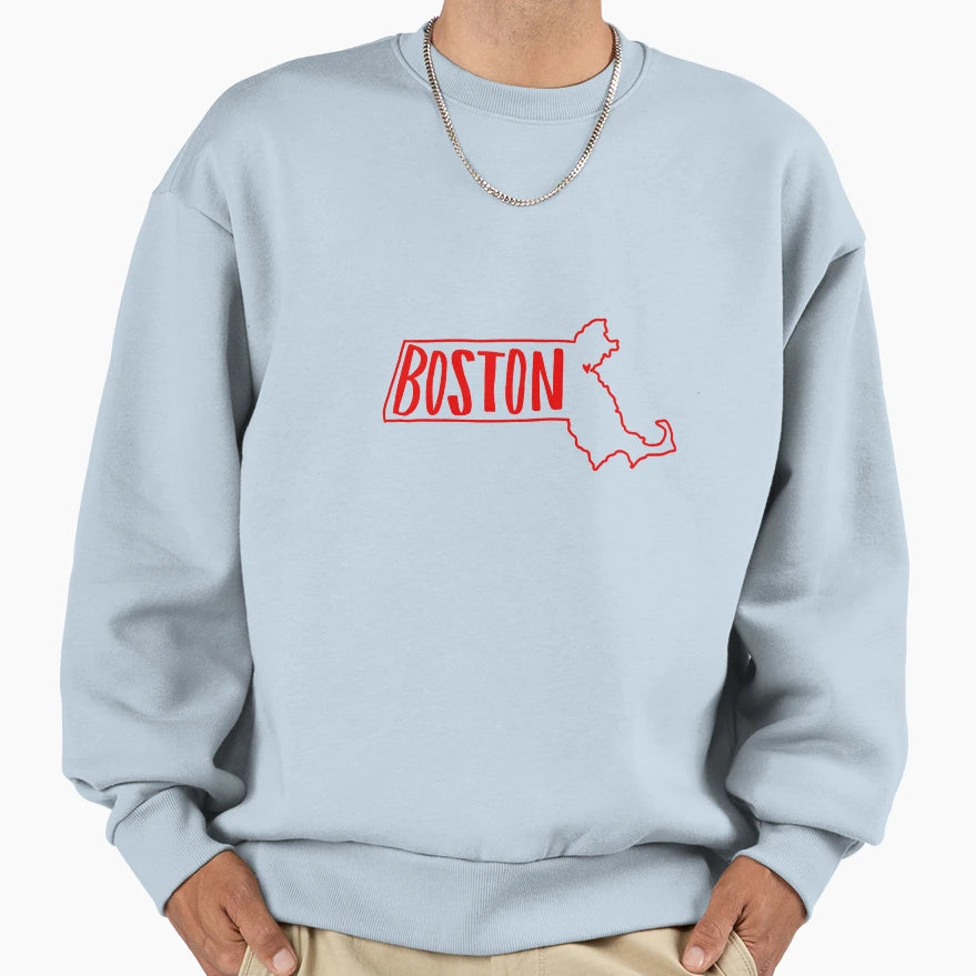 Boston Massachusetts Sweatshirt - Trendy Graphic Men Women - T-Shirt, Sweatshirt, Hoodie