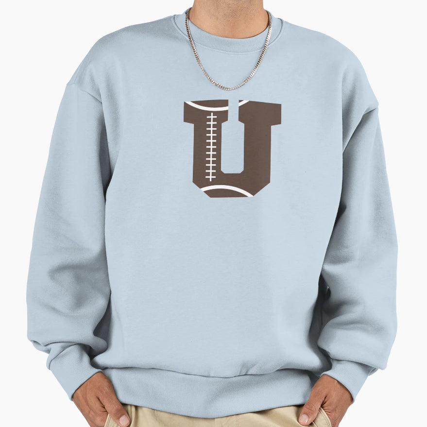Personalized Football Initial U Sweatshirt - Streetwear Style Unisex - T-Shirt, Sweatshirt, Hoodie