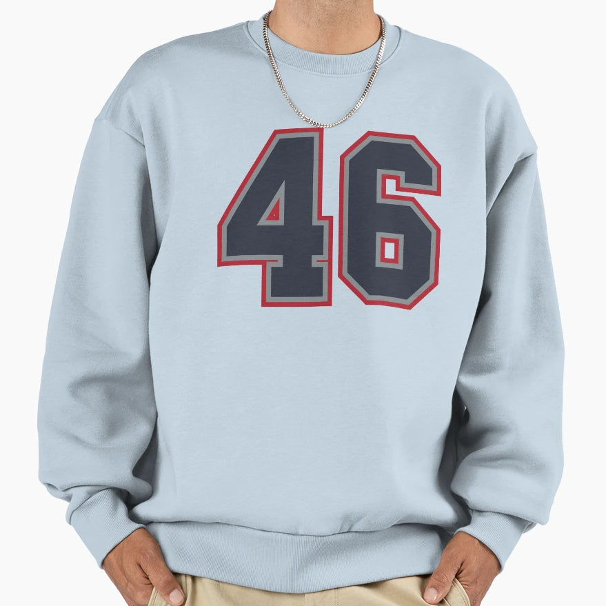 46 Navy Grey Red Sports Number Sweatshirt - Custom Art Print Men Women - T-Shirt, Sweatshirt, Hoodie