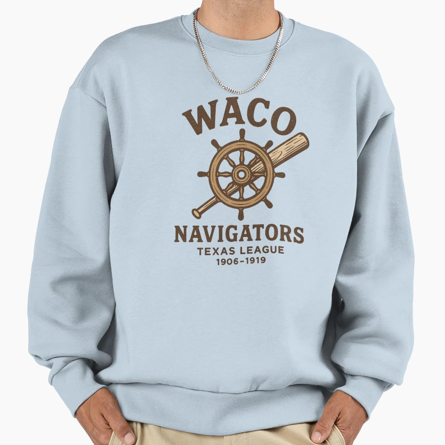 Waco Navigators Baseball Logo Sweatshirt - Casual Everyday Wear Unisex - T-Shirt, Sweatshirt, Hoodie