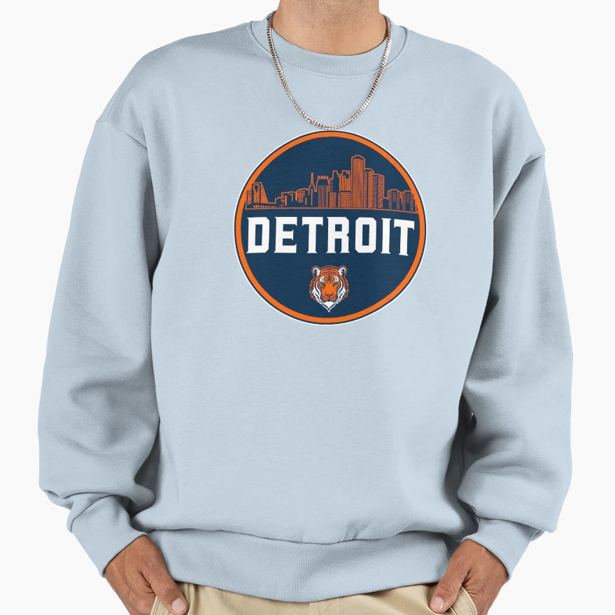Detroit Skyline Crest Sweatshirt - Casual Everyday Wear Men Women - T-Shirt, Sweatshirt, Hoodie