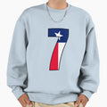Number 7 Texas Flag Sweatshirt - Novelty Apparel for Adults - T-Shirt, Sweatshirt, Hoodie