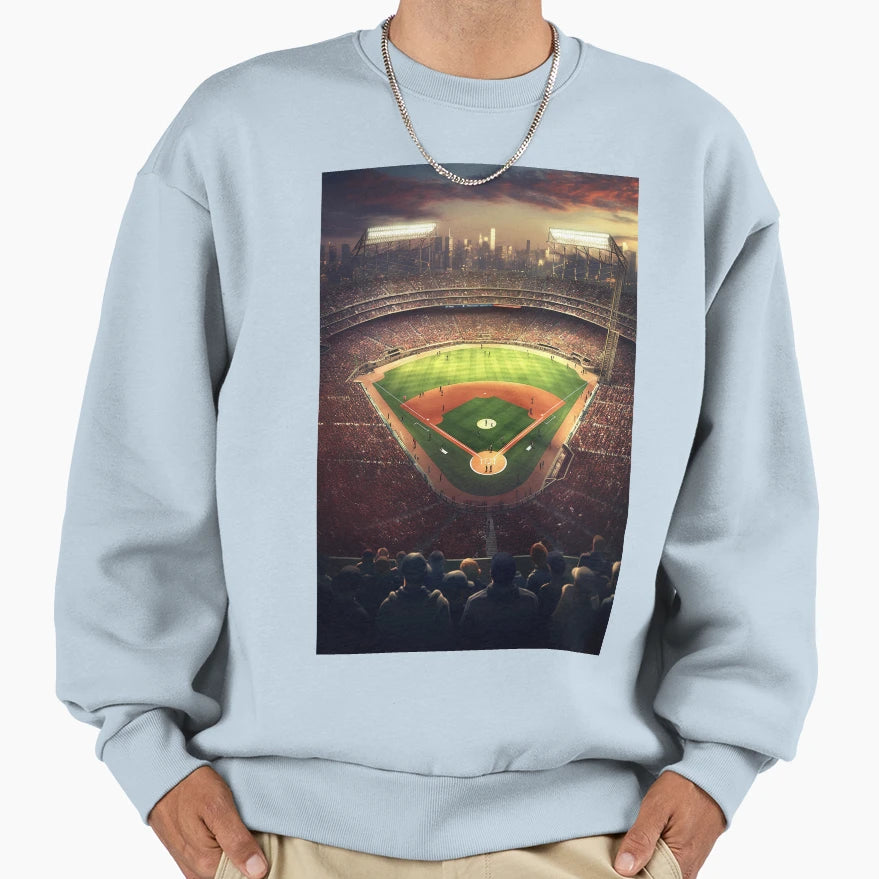 Baseball Stadium Sweatshirt - Minimalist Print for Adults - T-Shirt, Sweatshirt, Hoodie