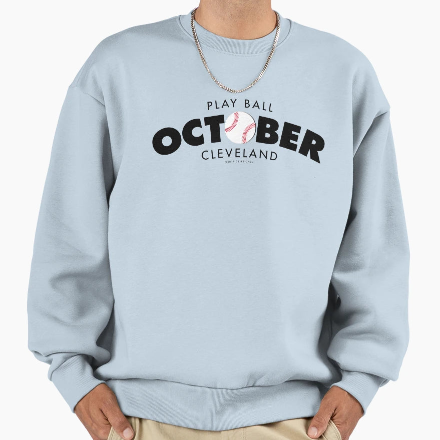 Play Ball October Light Background Sweatshirt - Aesthetic Graphic Men Women - T-Shirt, Sweatshirt, Hoodie