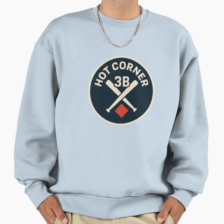 Hot Corner 3B Baseball Badge Sweatshirt - Novelty Apparel Men Women - T-Shirt, Sweatshirt, Hoodie
