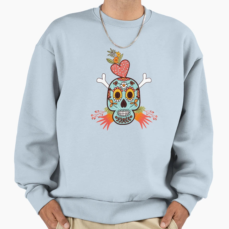 Sugar Skull Smile Sweatshirt - Custom Art Print Unisex - T-Shirt, Sweatshirt, Hoodie
