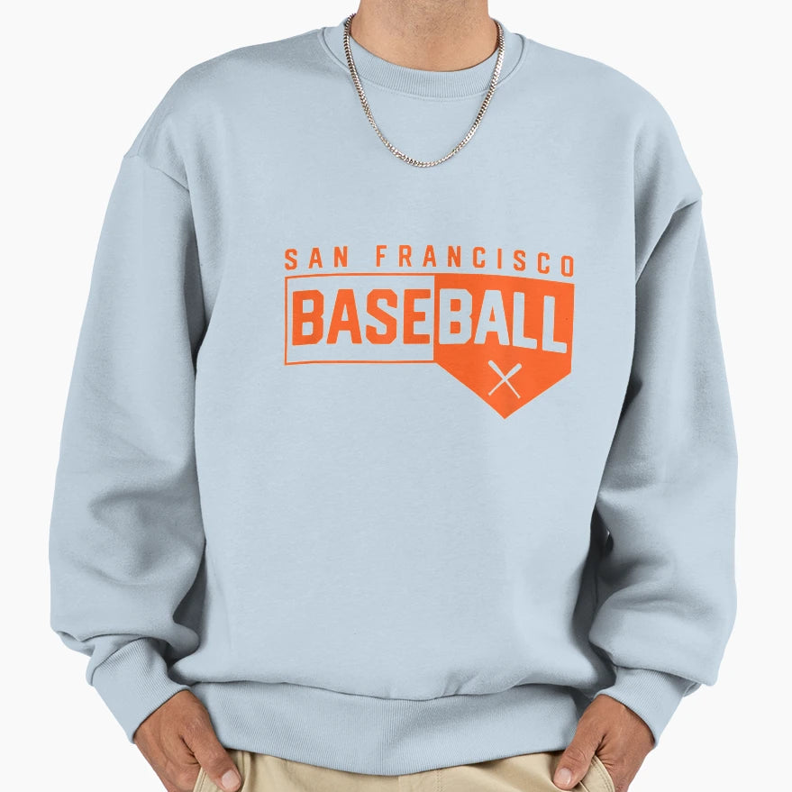 San Francisco Baseball Home Plate Sweatshirt - Streetwear Style for Adults - T-Shirt, Sweatshirt, Hoodie