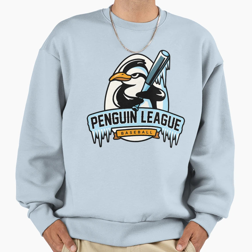 Penguin Baseball League T-Shirt - Custom Art Print for Adults - T-Shirt, Sweatshirt, Hoodie
