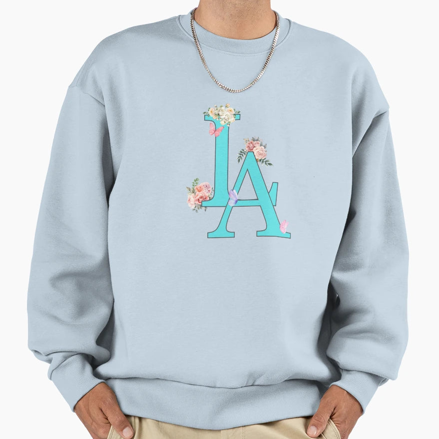 Light Blue Los Angeles La Sweatshirt - Streetwear Style for Adults - T-Shirt, Sweatshirt, Hoodie