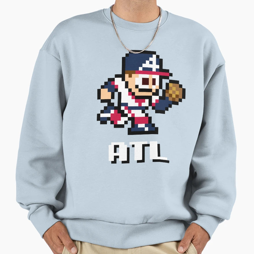 Atlanta 8 Bit Player Initials Sweatshirt - Streetwear Style for Adults - T-Shirt, Sweatshirt, Hoodie