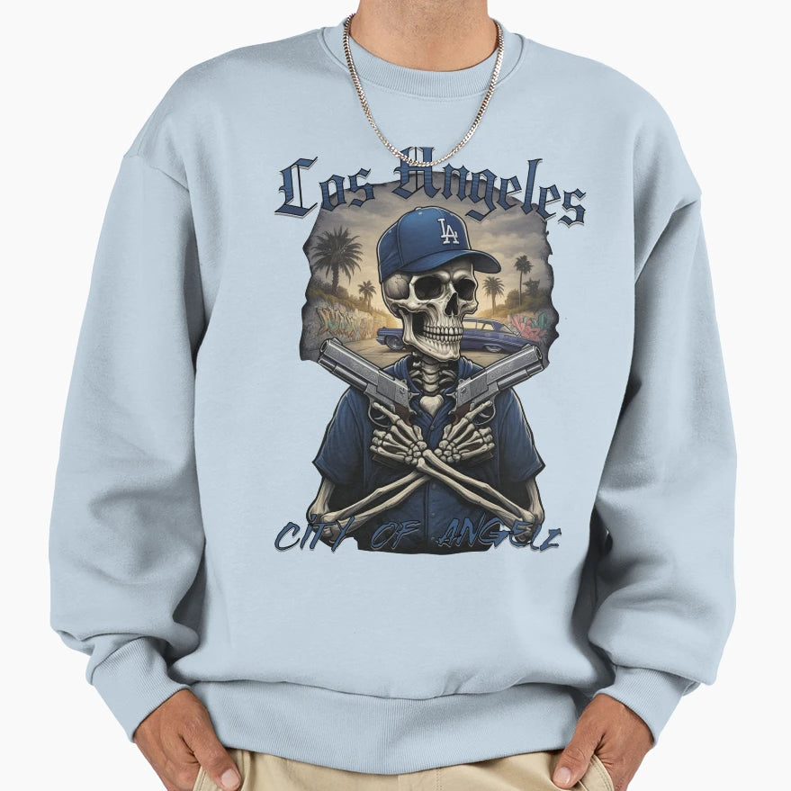 City Angelz Chicano Art Los Sweatshirt - Casual Everyday Wear Men Women - T-Shirt, Sweatshirt, Hoodie