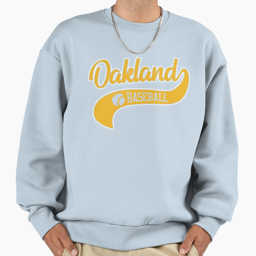 Oakland Baseball Athletic Swoosh Sweatshirt - Minimalist Print for Adults - T-Shirt, Sweatshirt, Hoodie