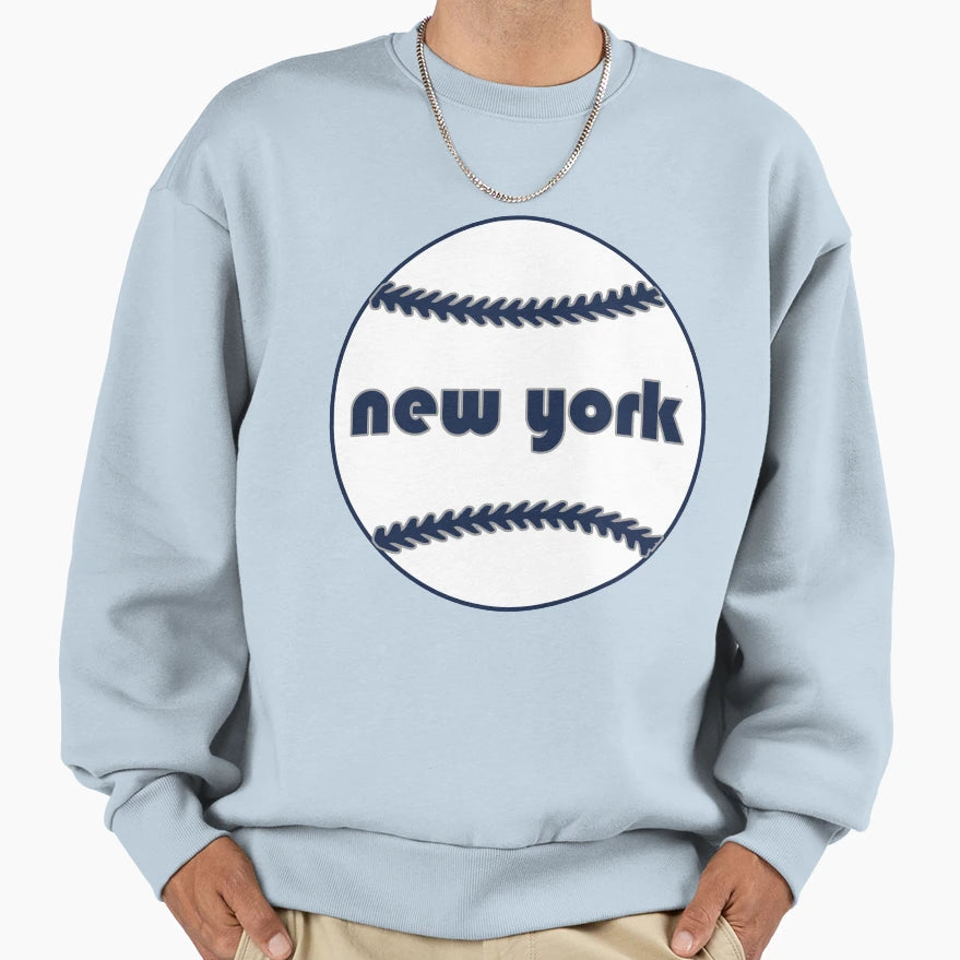 New York Throwback Baseball Sweatshirt - Custom Art Print Unisex - T-Shirt, Sweatshirt, Hoodie