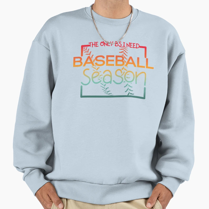Baseball Season Sweatshirt - Minimalist Print for Adults - T-Shirt, Sweatshirt, Hoodie
