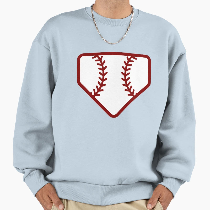 Baseball Home Plate Stitches Sweatshirt - Streetwear Style Men Women - T-Shirt, Sweatshirt, Hoodie