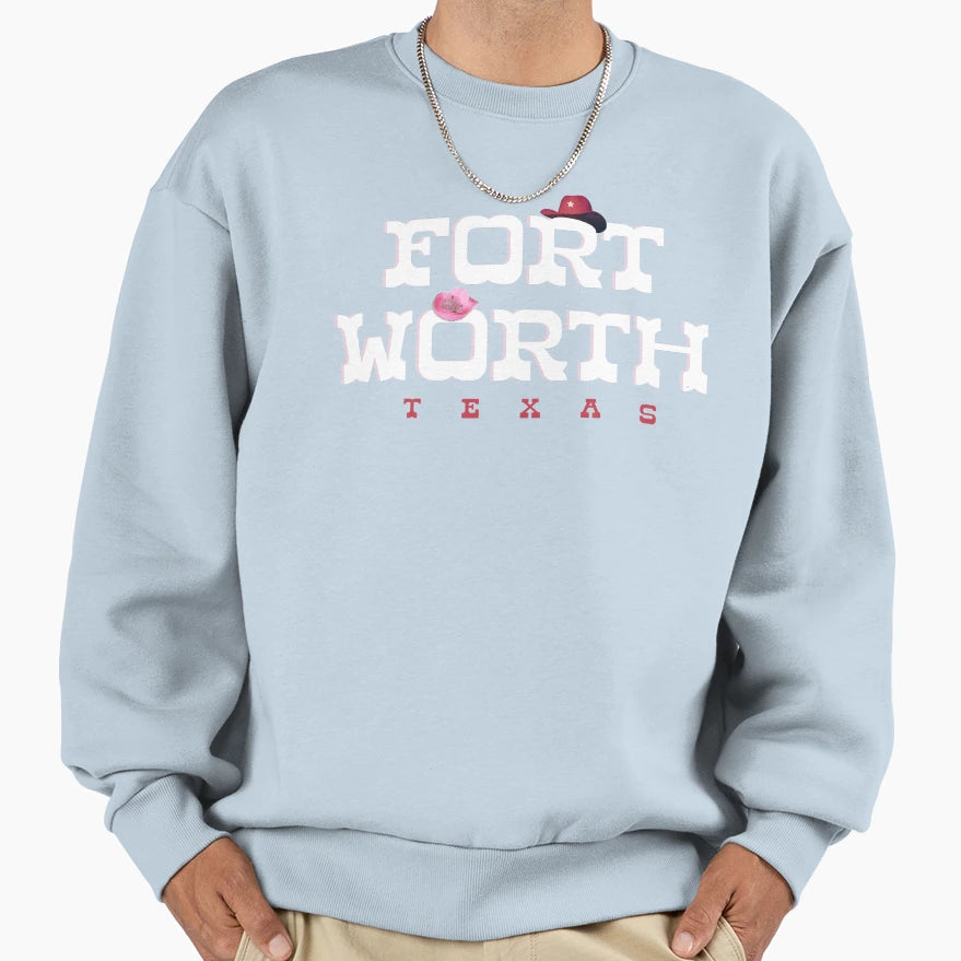 Cowboy Hat Fort Worth Texas Sweatshirt - Aesthetic Graphic Unisex - T-Shirt, Sweatshirt, Hoodie