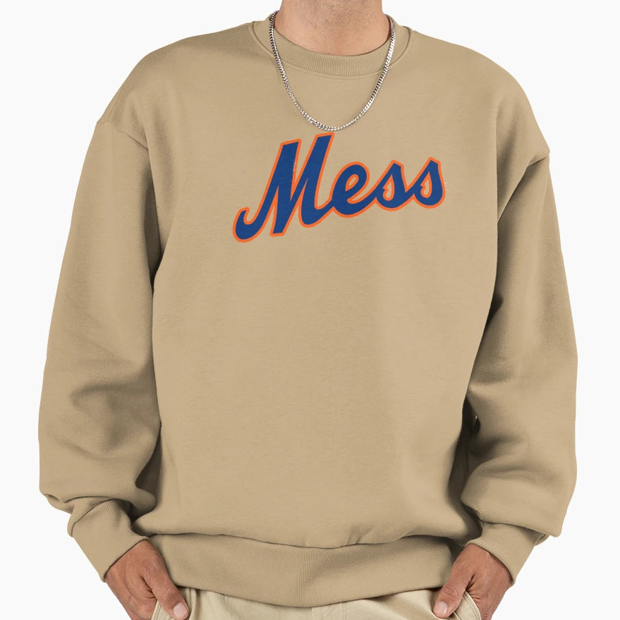 New York Mess Blue Orange Sweatshirt - Aesthetic Graphic for Adults - T-Shirt, Sweatshirt, Hoodie