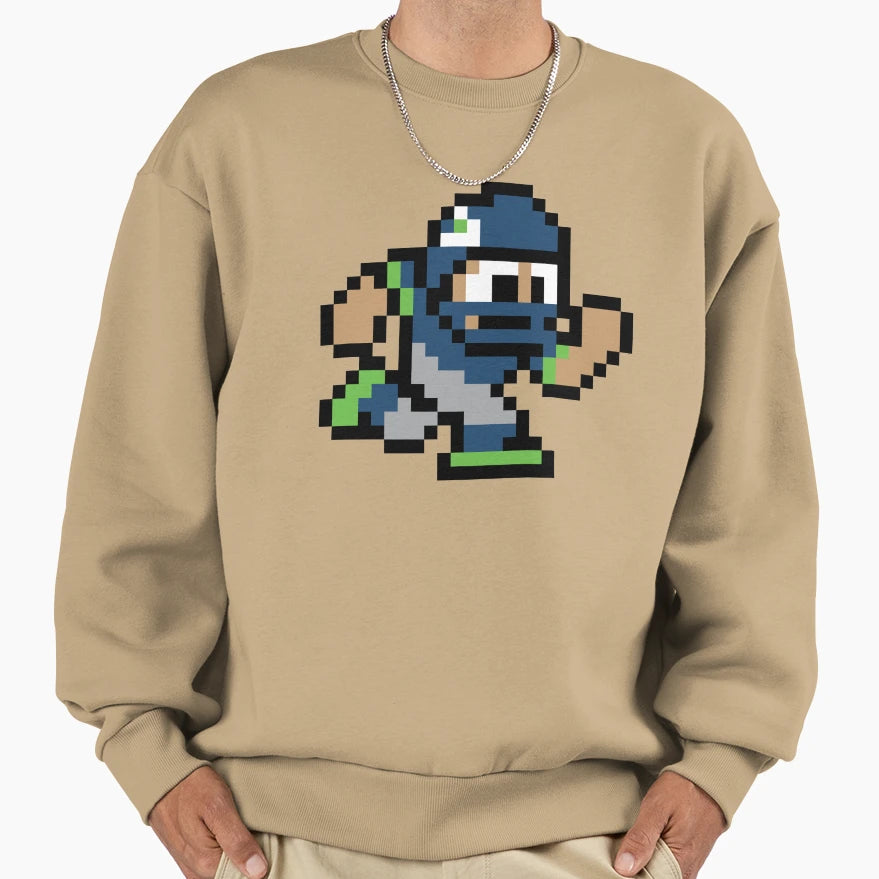 8 Bit Player Seattle Seahawks Sweatshirt - Aesthetic Graphic Unisex - T-Shirt, Sweatshirt, Hoodie