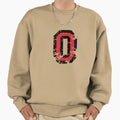 Letter O Distressed Two Color Black Sweatshirt - Trendy Graphic for Adults - T-Shirt, Sweatshirt, Hoodie