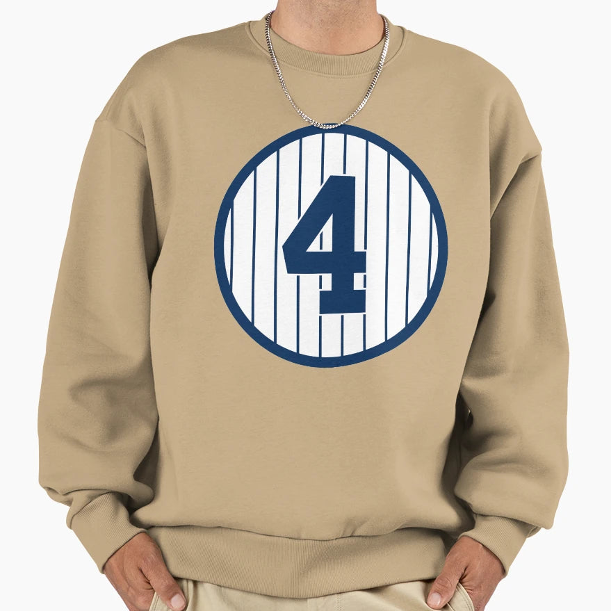 Lou Gehrig 4 Jersey Number Sweatshirt - Custom Art Print for Adults - T-Shirt, Sweatshirt, Hoodie